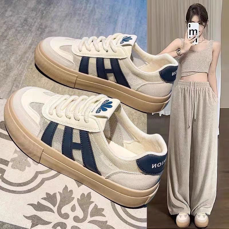 Damen Sportliche Sneakers mit atmungsaktiver Netzstruktur und robuster Sohle EB