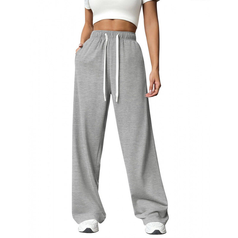 Damen Bequeme und lässige Freizeithose mit weitem Schnitt und elastischem Bund EB