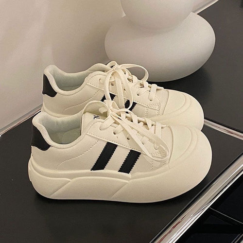 Damen modische Plattform Sneakers mit einzigartigem Schnürsystem EB