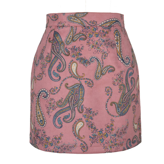 Damen Minirock mit Paisleymuster und hohem Schnitt EB