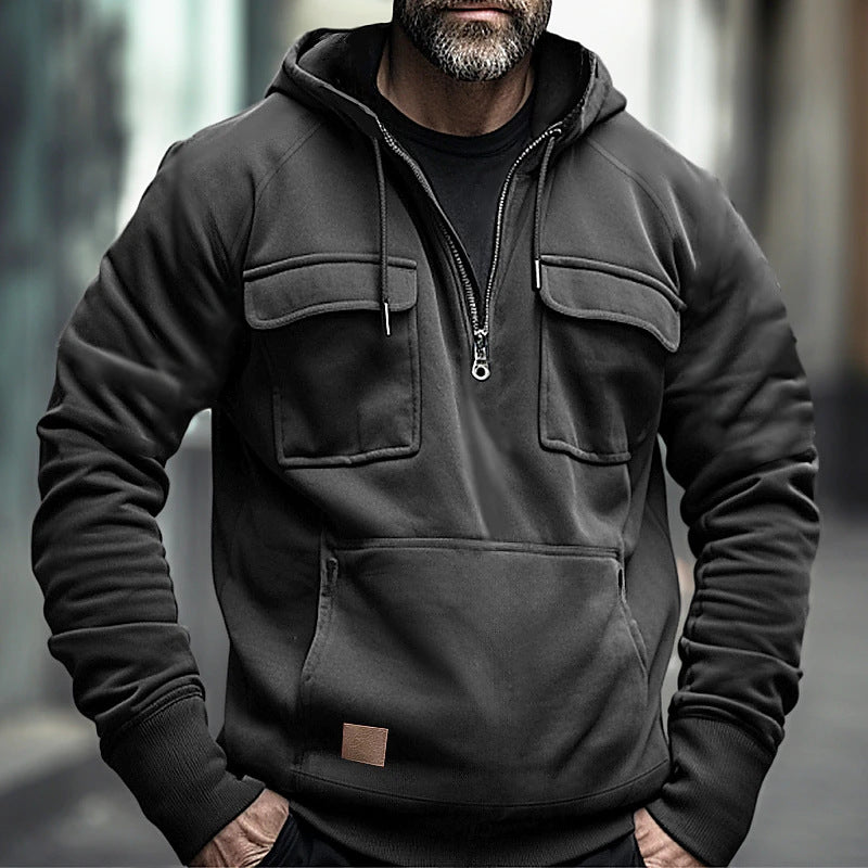 Herren modische Kapuzenpullover mit praktischen Brusttaschen EB
