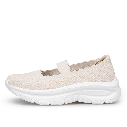 Damen bequeme Slip-On Sneakers mit elastischem Riemen EB