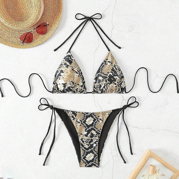Damen Triangel-Bikini mit aufregendem Animal-Print EB