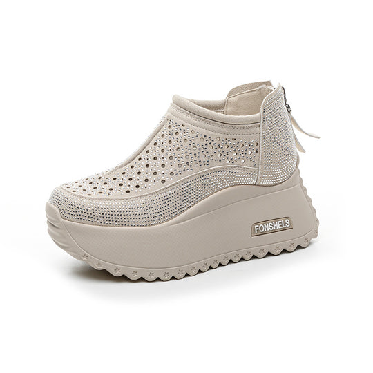 Damen Komfortable Plateau-Sneaker mit atmungsaktivem Obermaterial und modischem Design EB