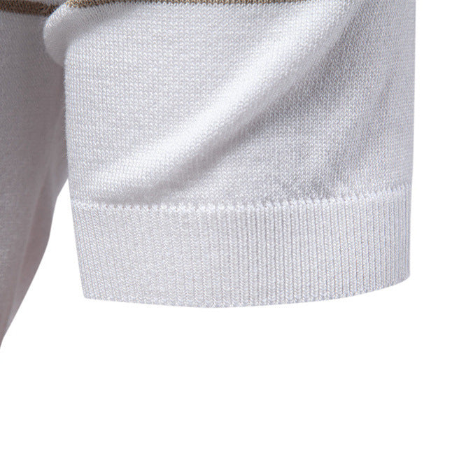 Herren Polo-Shirt mit elegantem Reißverschluss und sportlichem Streifenmuster EB