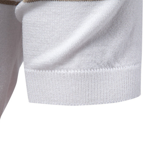 Herren Polo-Shirt mit elegantem Reißverschluss und sportlichem Streifenmuster EB