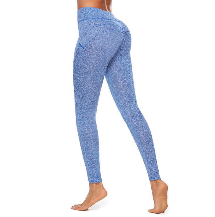Damen Hochwertige Fitness-Leggings mit hohem Bund und Seitentaschen EB