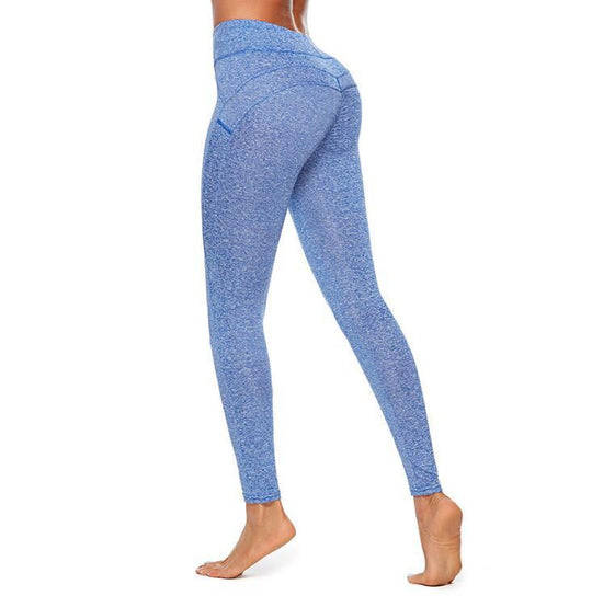 Damen Hochwertige Fitness-Leggings mit hohem Bund und Seitentaschen EB
