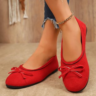 Damen Ballerinas mit zartem Schleifen-Design EB