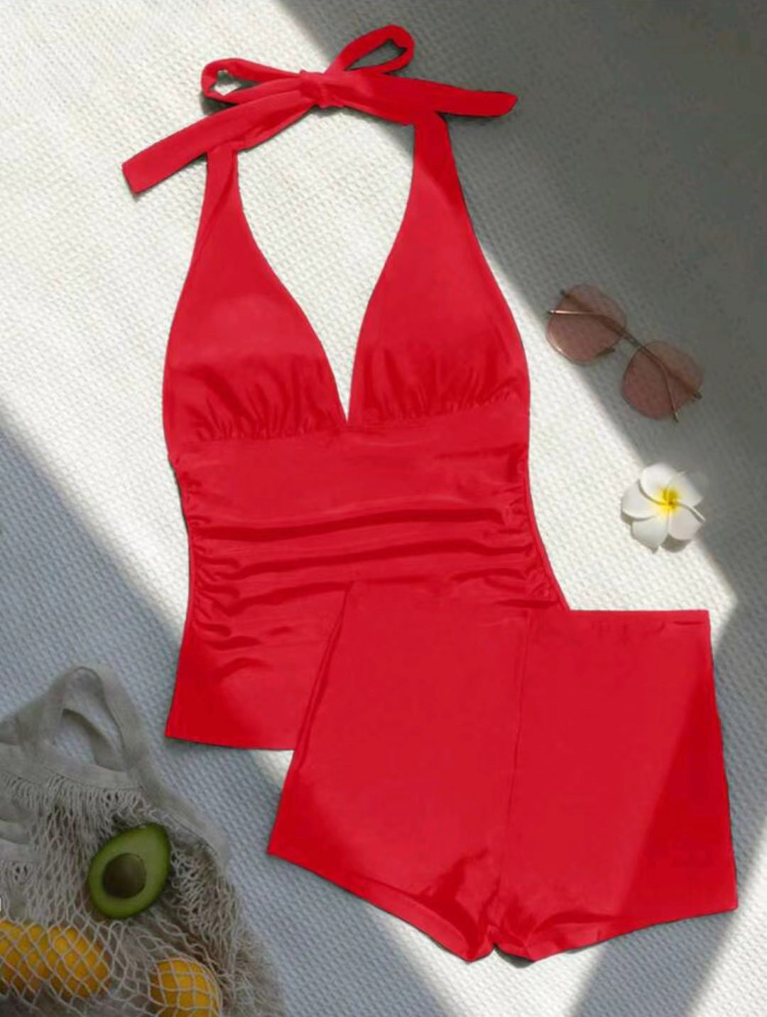 Damen Hochgeschnittener Tankini mit flexiblem Oberteil EB