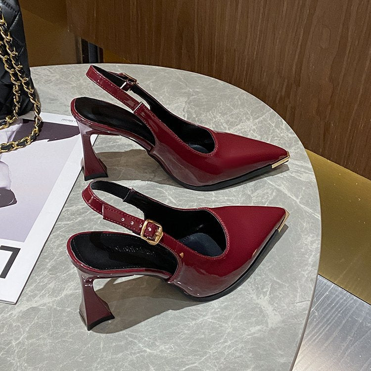 Damen Slingback Pumps mit spitzem Zehenbereich und elegantem Blockabsatz EB