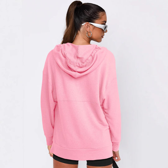 Damen Lässiger Kapuzenpullover mit asymmetrischem Schnitt und praktischen Taschen EB