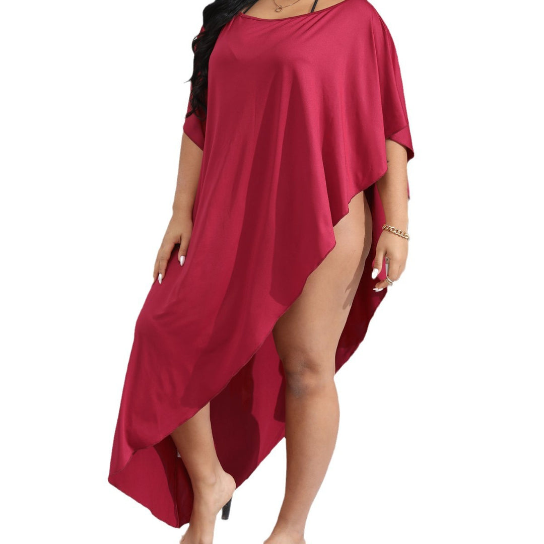 Damen luftiger Strandüberwurf mit elegantem asymmetrischen Schnitt EB