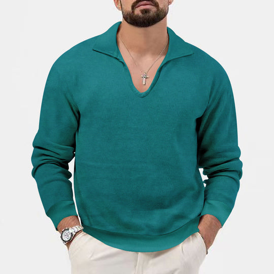 Herren modischer V-Ausschnitt Pullover aus atmungsaktivem Strickmaterial EB