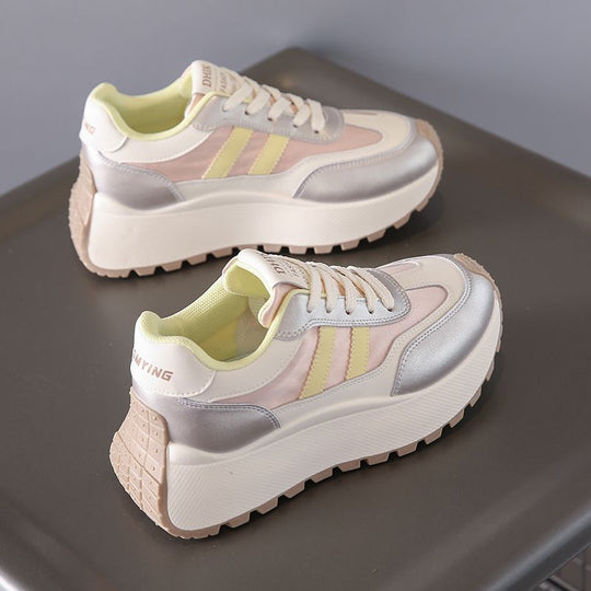 Damen Modische Plateau-Sneaker mit bequemem Fußbett und sportlichem Design EB