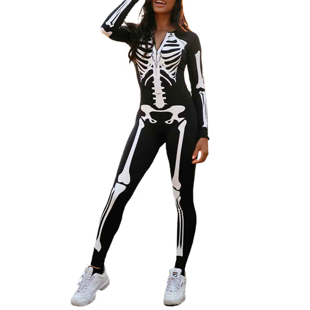 Femme Skeleton Print Bodysuit Heidi-Mode