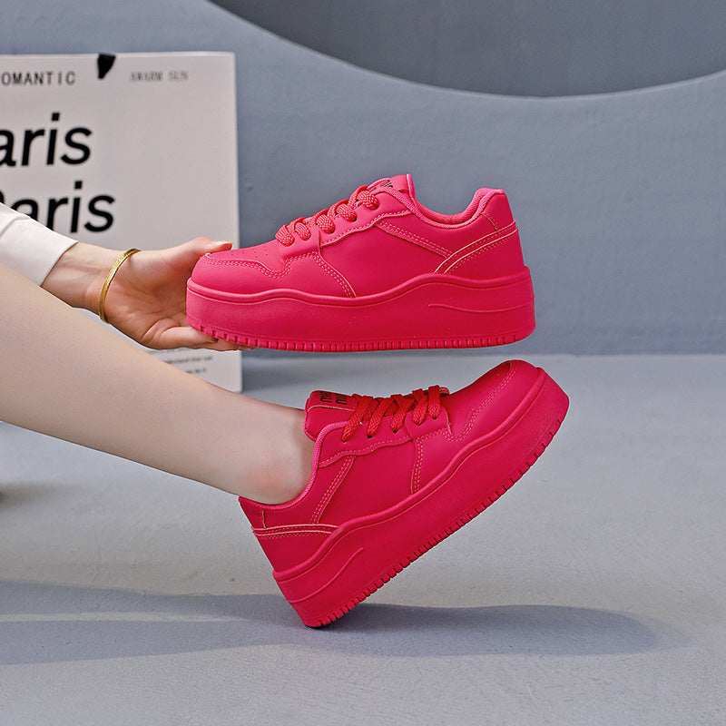 Damen modische Sneakers mit extra dicker Sohle und rutschfestem Profil EB