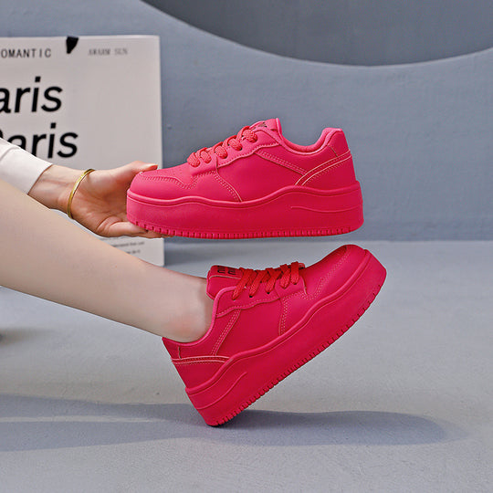 Damen modische Sneakers mit extra dicker Sohle und rutschfestem Profil EB