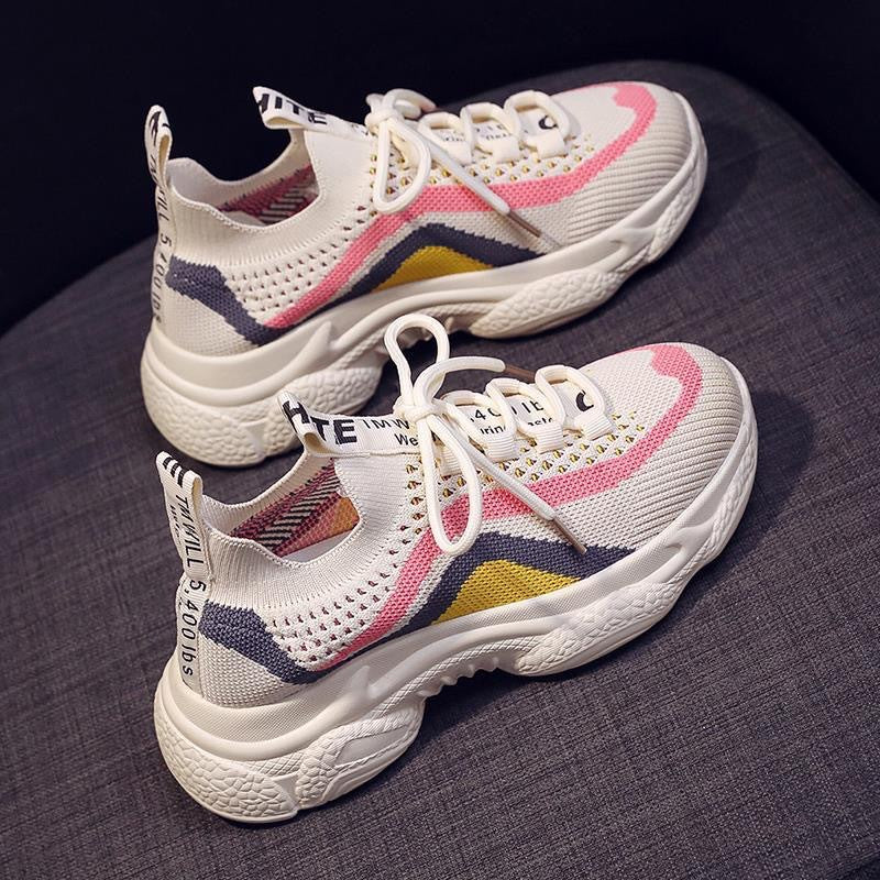 Damen Sportliche Sneakers mit atmungsaktivem Mesh-Obermaterial EB