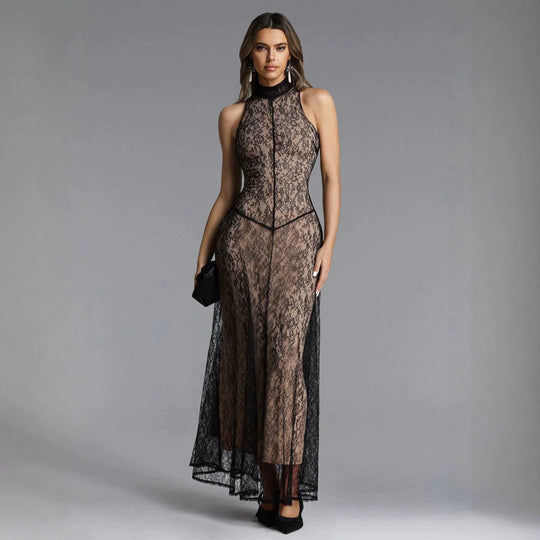 Damen Spitzen Abendkleid EB