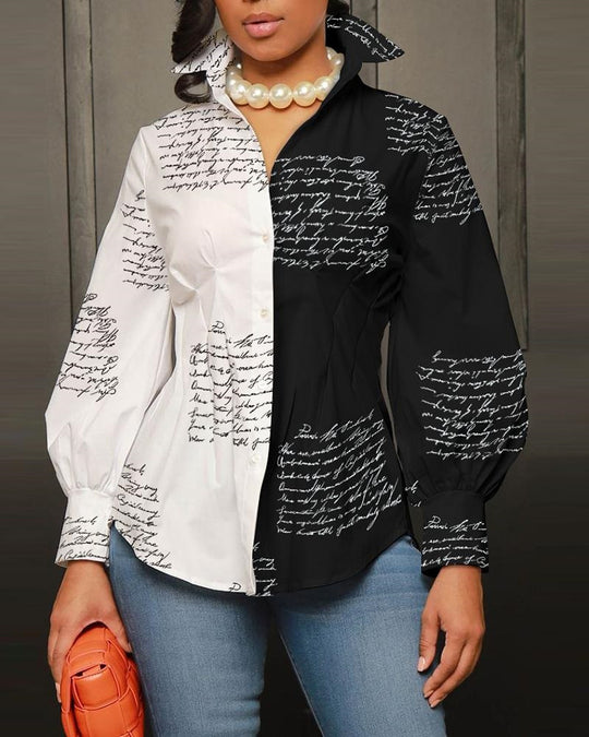 Damen modische Bluse mit geometrischem Design EB