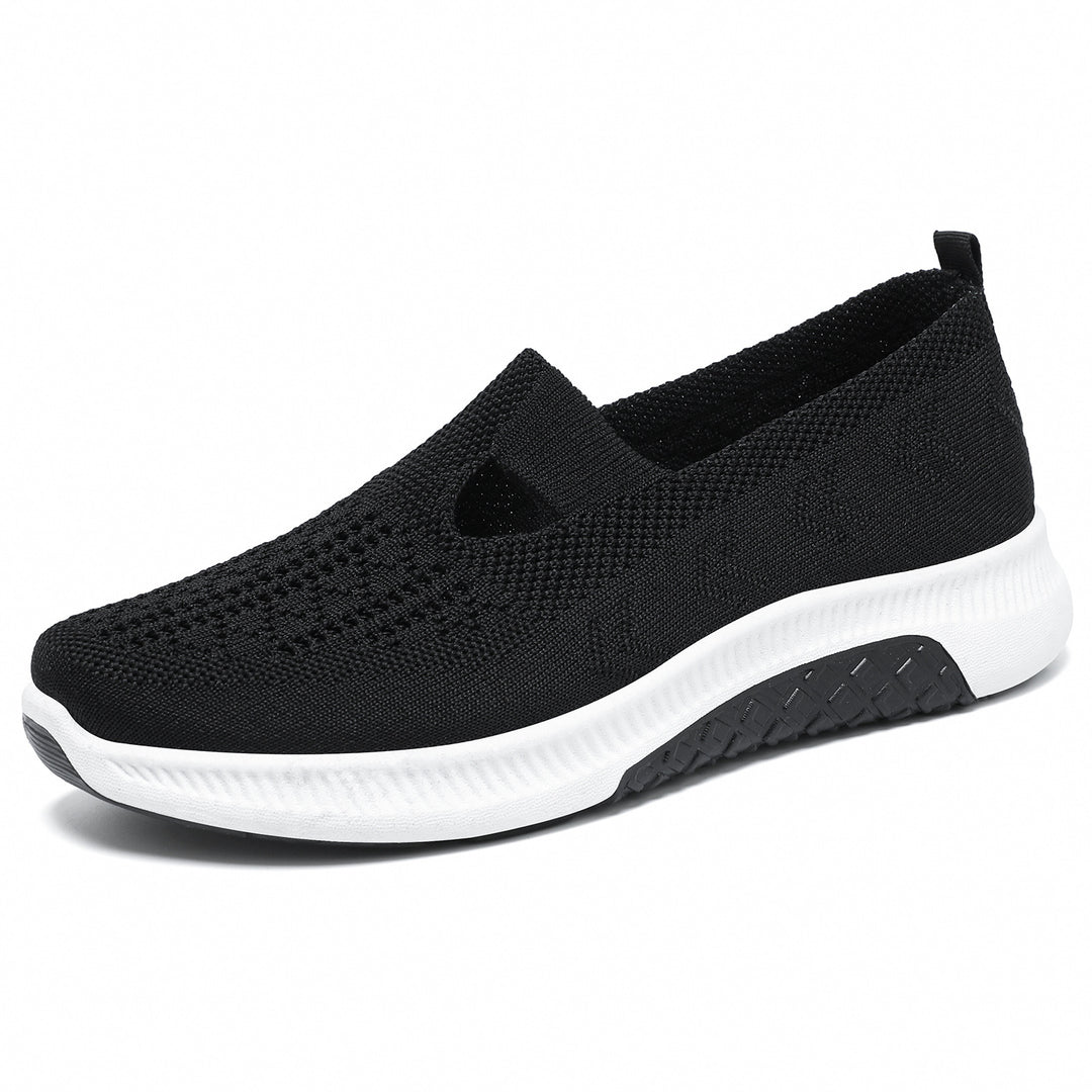 Damen Atmungsaktive Slip-On Sneakers mit elastischen Einsätzen EB