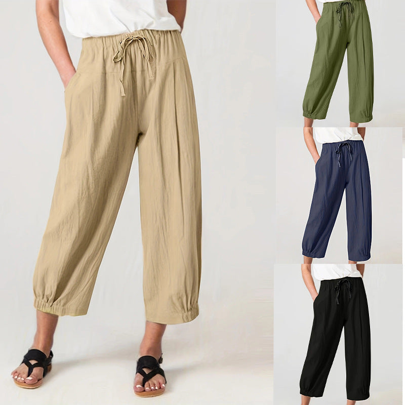 Damen Bequeme Sommerhose mit elastischem Bund EB