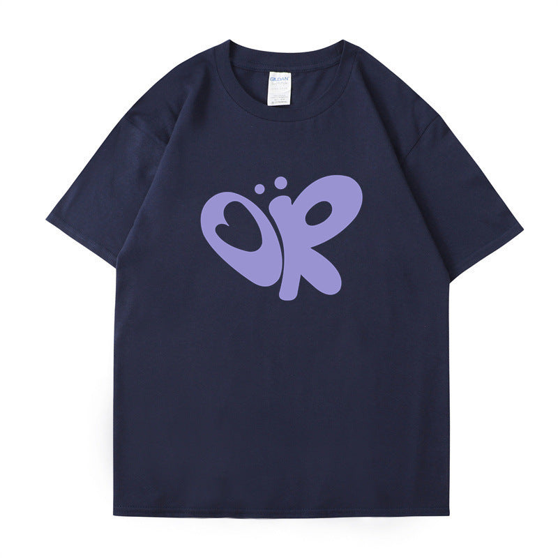 Damen lässiges T-Shirt mit einzigartigem Grafikdruck EB