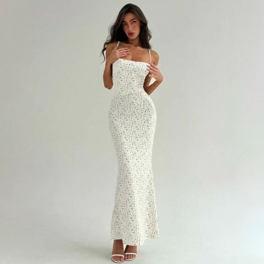 Damen Elegantes Maxikleid mit floralem Muster und schmalem Schnitt EB