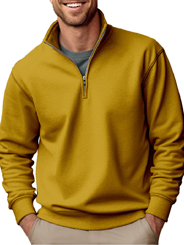 Herren nan Halbzip-Sweatshirt mit Stehkragen und weichem Fleece-Innenfutter EB