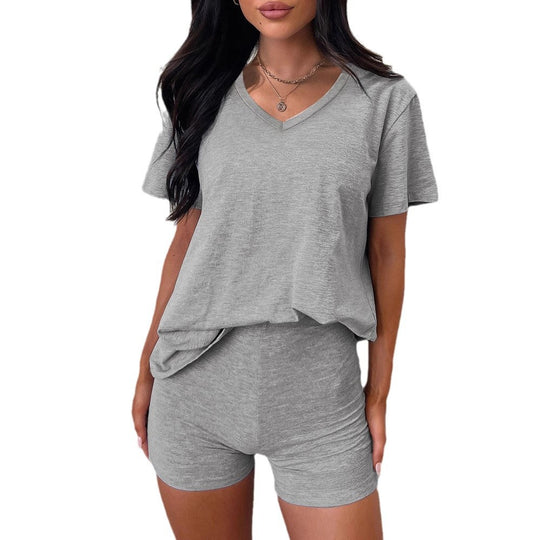 Damen V-Ausschnitt Freizeitoberteil im relaxed Fit EB