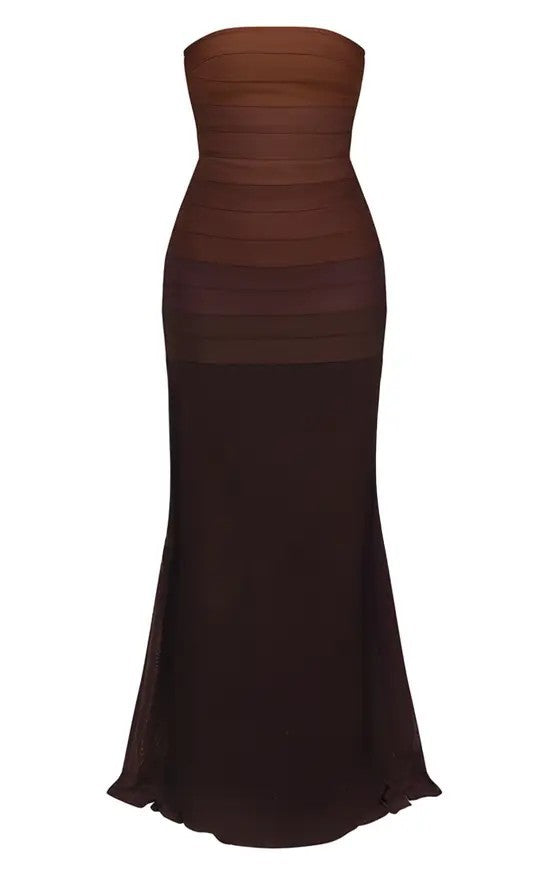 Damen Elegantes strapazierfähiges Maxikleid mit raffiniertem Oberteil EB
