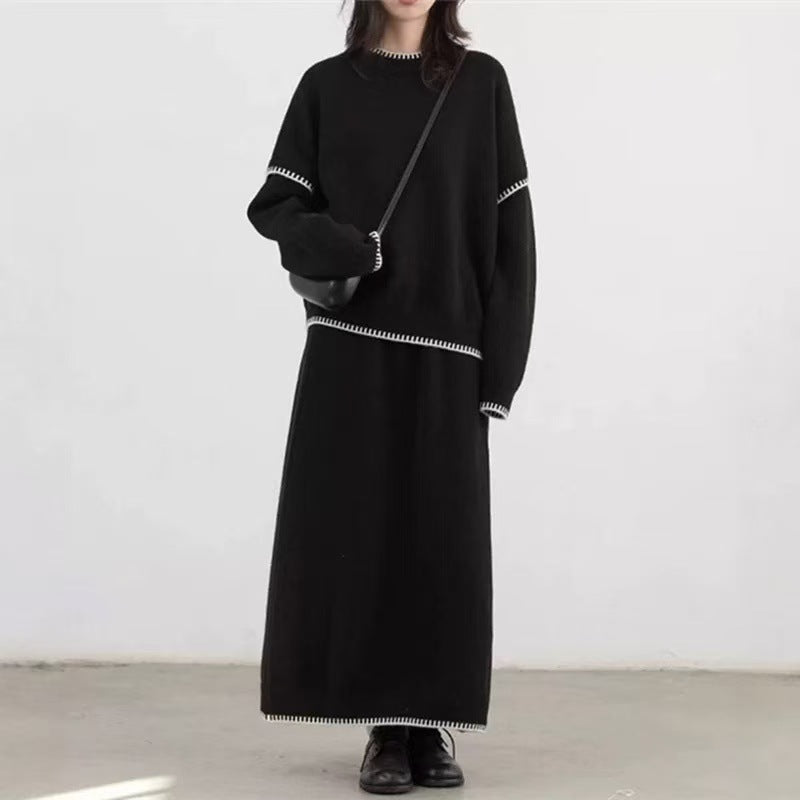 Damen Strickensemble mit lässigem Schnitt und dekorativen Akzenten EB