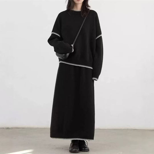 Damen Strickensemble mit lässigem Schnitt und dekorativen Akzenten EB