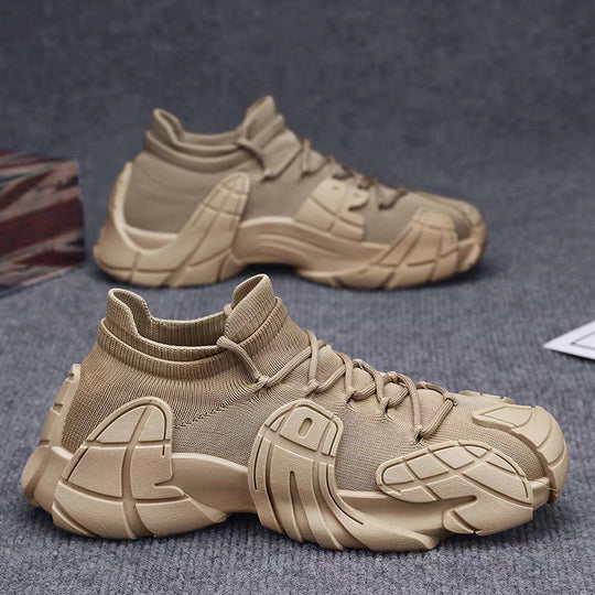 Damen Designer Sneaker mit hohem Kragen und textilförmiger Struktur EB