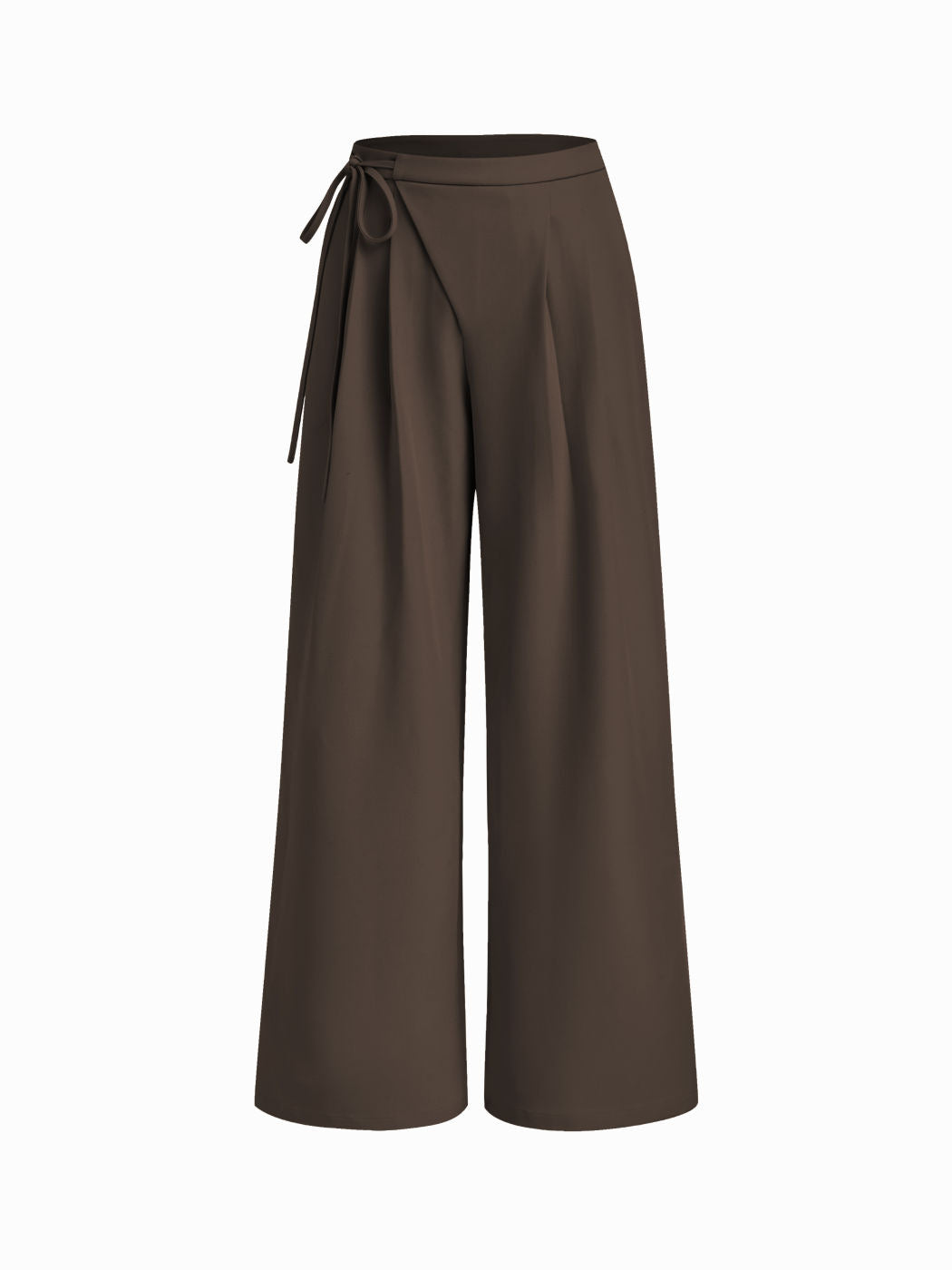 Damen Weite Nadelstreifen-Hose mit Wickel-Taille EB