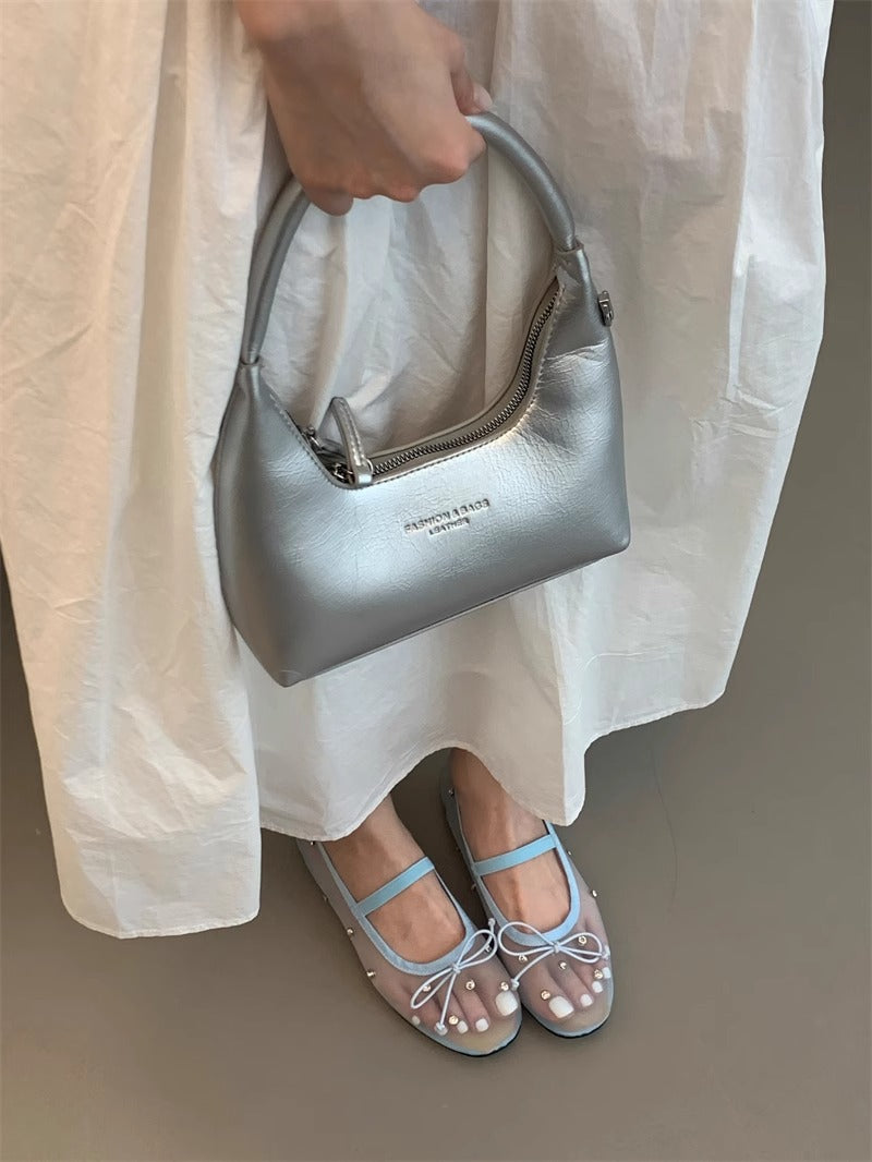 Damen Ballerinas mit zartem Schleifen-Design und Perlverzierung EB