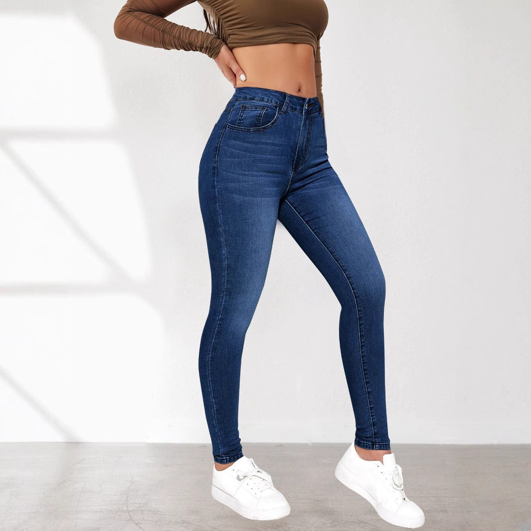 Damen Skinny Jeans mit hohem Bund und figurschmeichelndem Schnitt EB