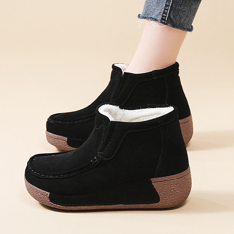 Damen Komfortable Warmgefütterte Stiefeletten mit rutschfester Sohle EB