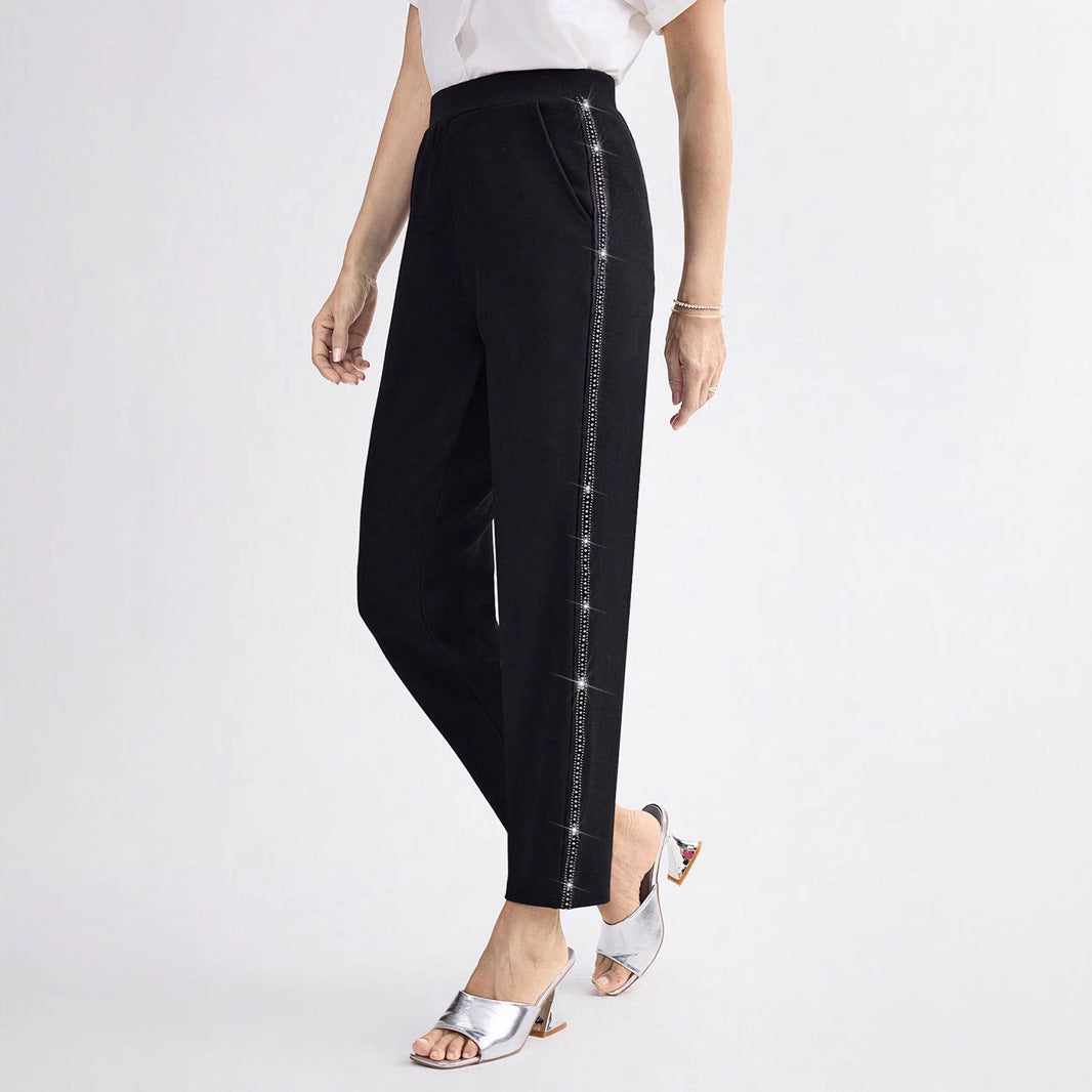 Damen Elegante und bequeme Hose mit seitlichen Taschen EB