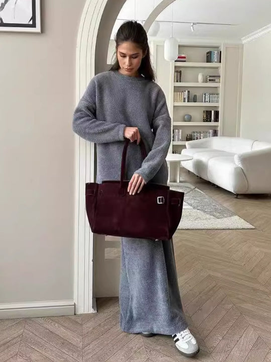 Damen Kuscheliges Strick-Set mit weitem Schnitt EB