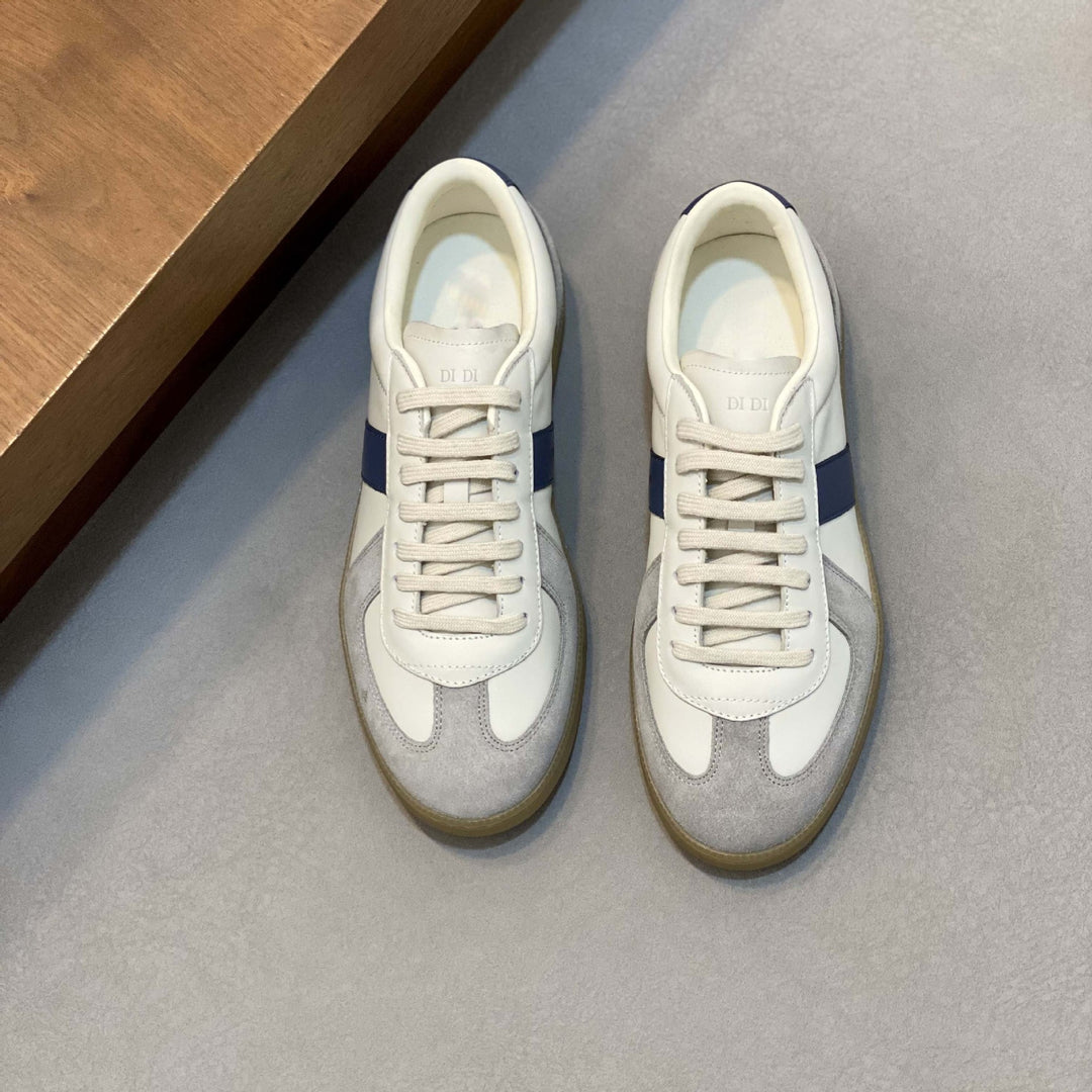 Damen modische Sneakers mit hochwertiger Leder- und Wildlederkombination EB