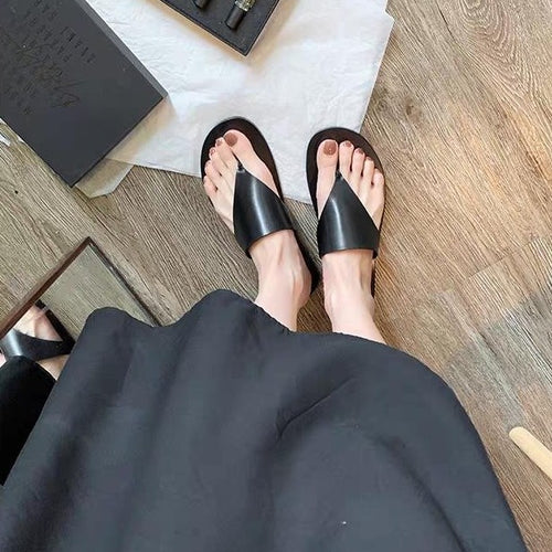 Damen elegante Zehentrenner-Sandalen aus hochwertigem Material EB