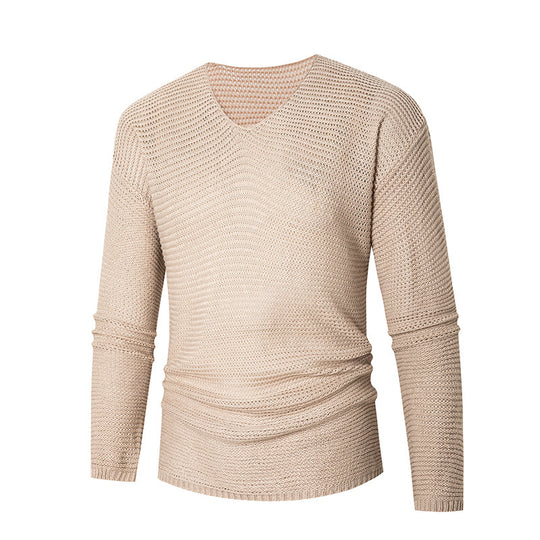 Herren modisches V-Ausschnitt-Strickpullover aus atmungsaktivem Material EB