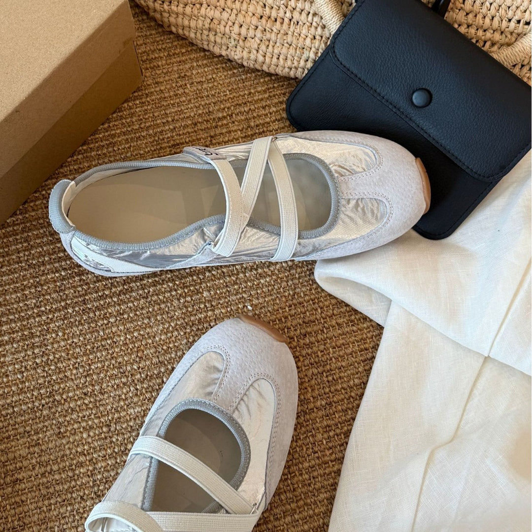 Damen Sportliche Ballerinas mit flexiblem Riemendesign und atmungsaktiver Sohle EB