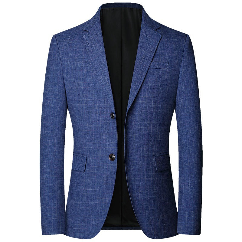 Herren Modernes Slim-Fit Sakko mit dezentem Karomuster aus leichtem Mischgewebe EB