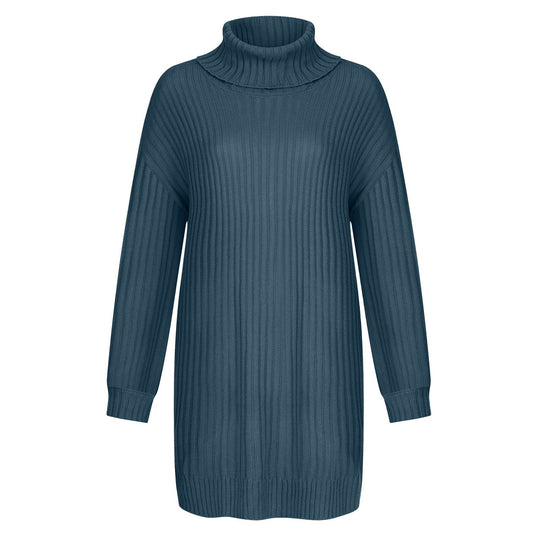 Damen Strickkleid mit hohem Kragen EB