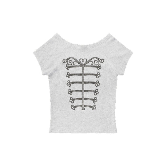 Damen Elegantes T-Shirt mit skulpturalem Design EB