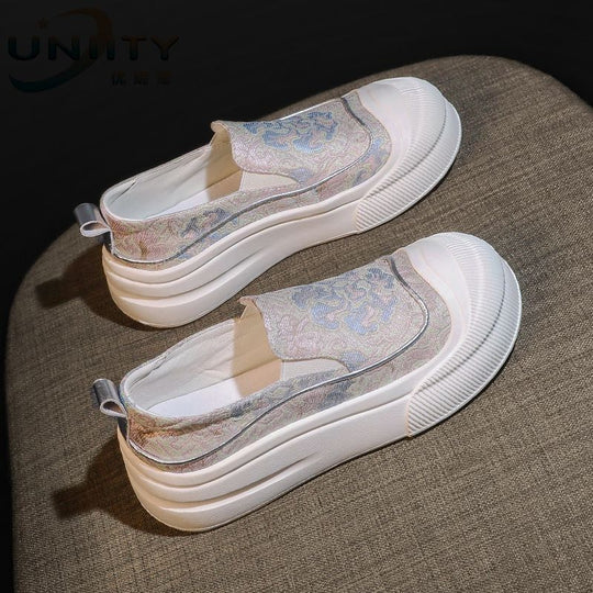 Damen Slip-On Sneakers mit elastischem Obermaterial und dämpfender Sohle EB