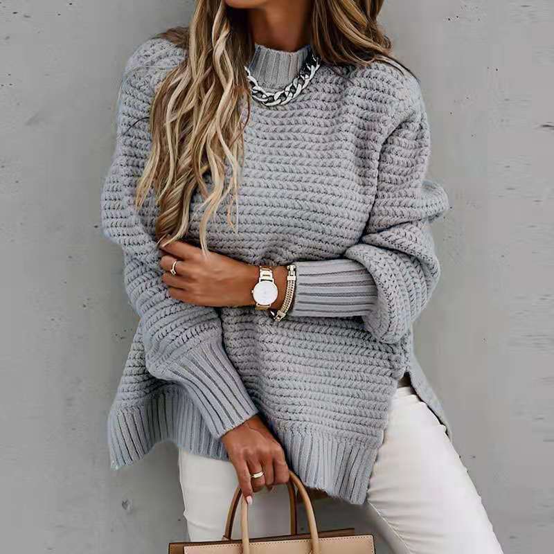 Damen Strickpullover mit strukturiertem Muster und weitem Schnitt EB